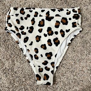 Cheetah high rise swimsuit bottoms